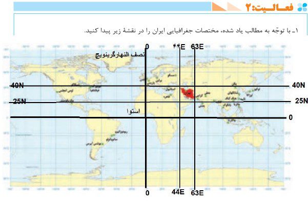 پاسخ فعالیت های درس سوم جغرافیا دهم