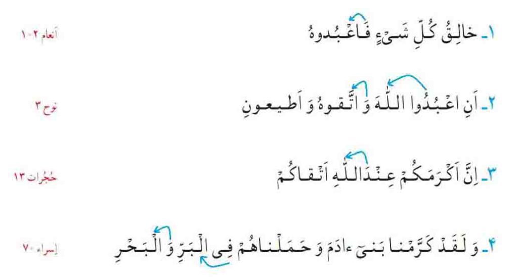 جواب انس با قران در خانه صفحه 16 قران پنجم