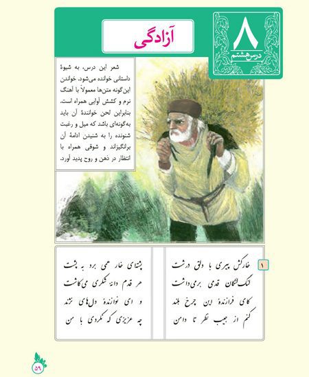 معنی شعر آزادگی فارسی هشتم
